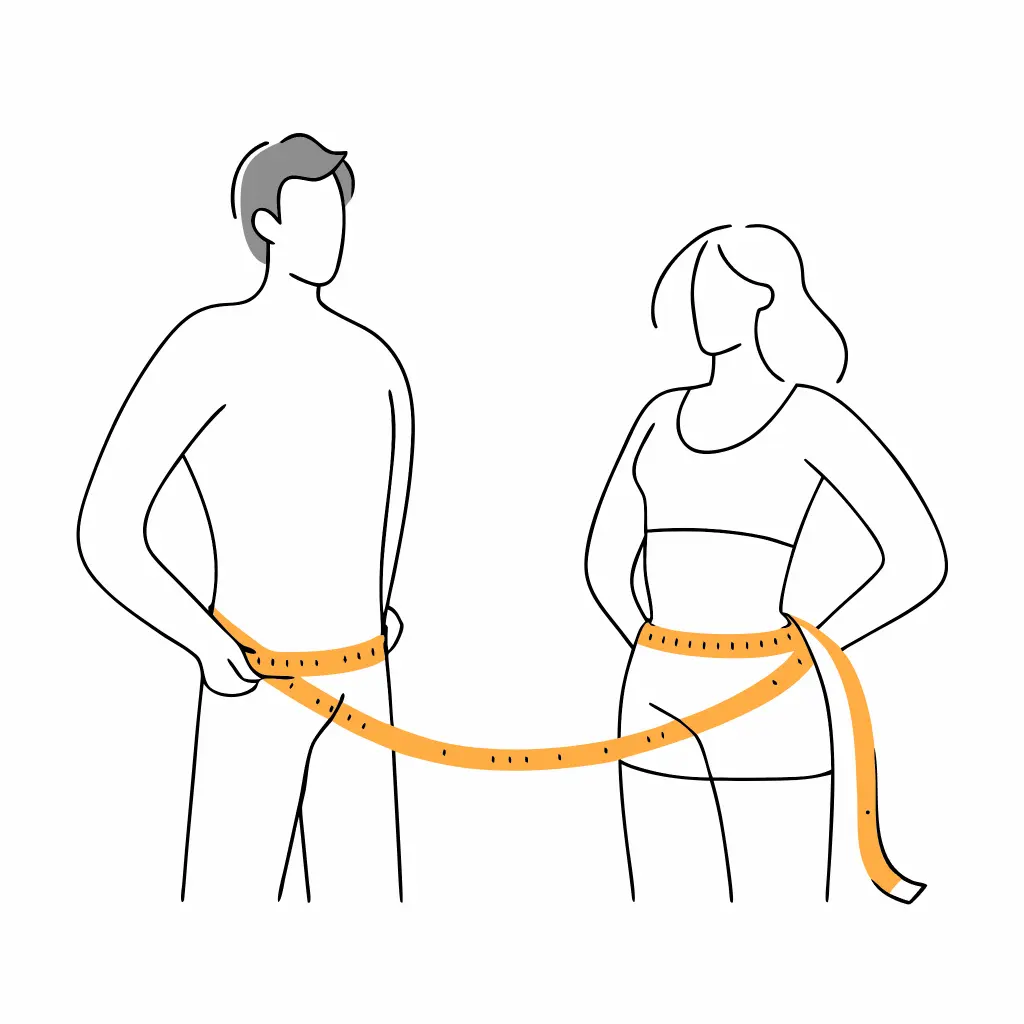 Anleitung zur Messung des Taillenumfangs